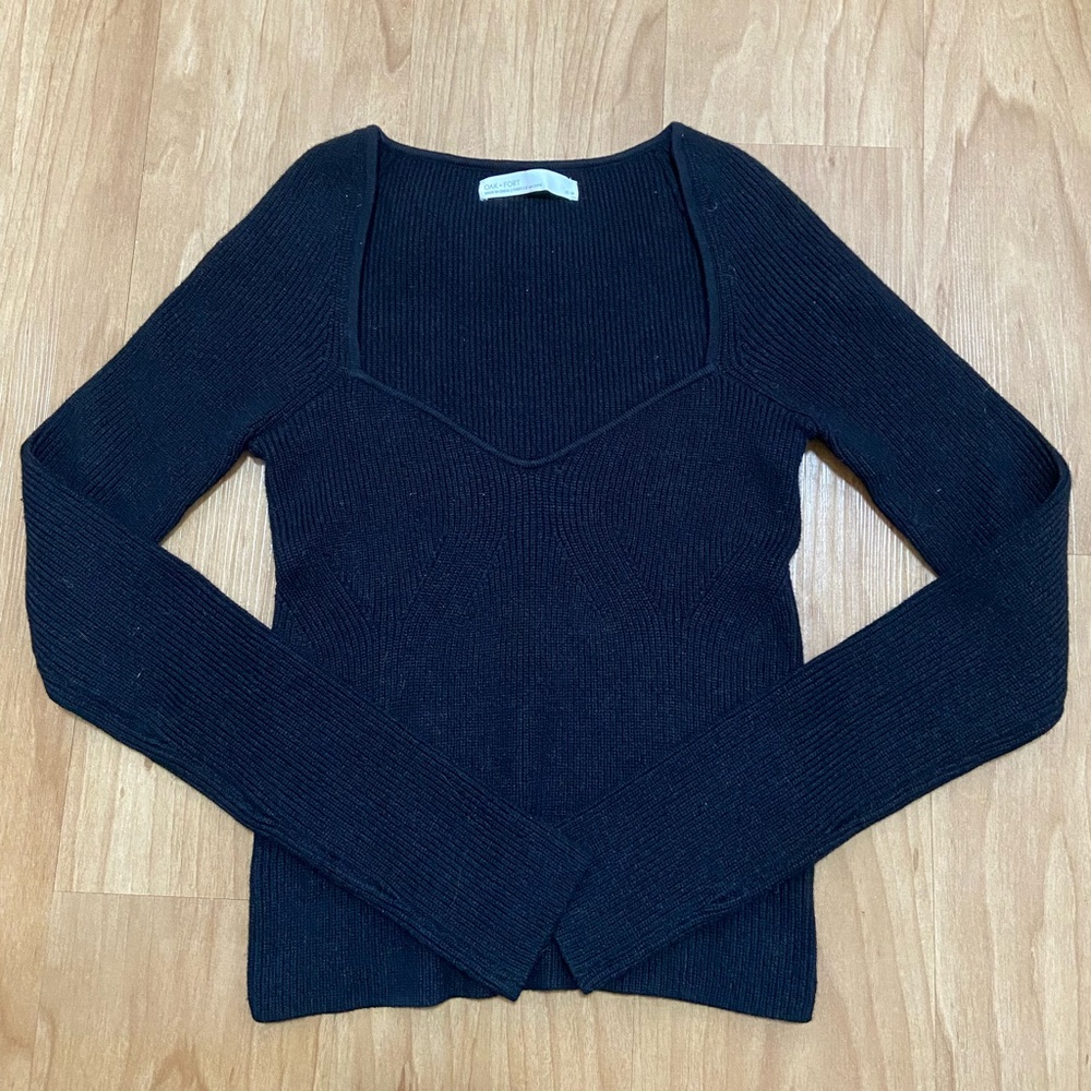 Oak+Fort ribbed knit long sleeve top